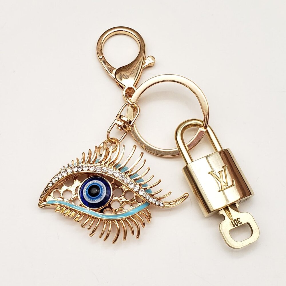 Louis Vuitton Gold Lock & Key 🔑 Authentic LV Unbranded Keychain Evil Eye Charm